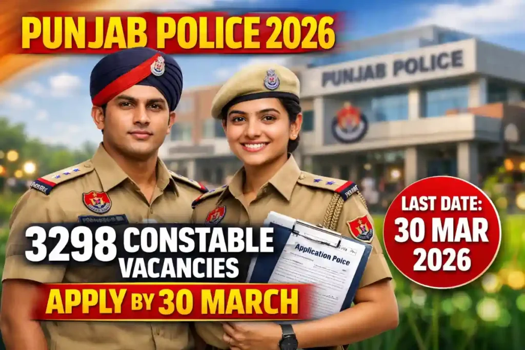 Punjab Police Recruitment 2026: 3297 Constable Vacancies Announced – Apply Online by March 30 on Official Portal