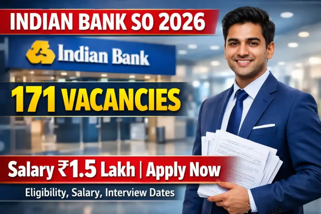 Indian Bank SO Recruitment 2026: 171 Specialist Officer Vacancies, Eligibility, Salary, Interview Updates